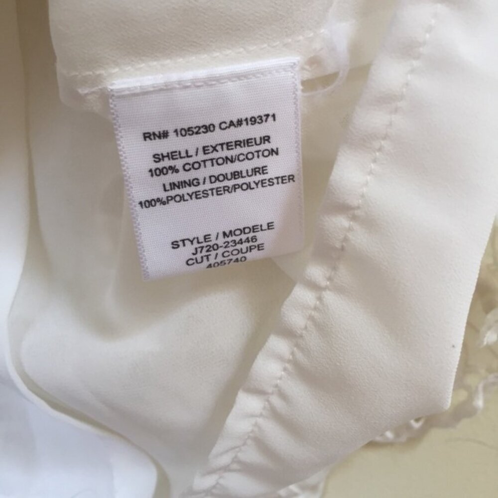 Joie Eyelet Lace Shirt Short Sleeve Crew Top Blouse Neutral White Lined Sheer S - Picture 12 of 14